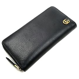 Gucci-Carteira longa com zíper Gucci GG Marmont-Preto