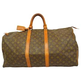 Louis Vuitton-Louis Vuitton Boston Bag Monogram Keepall 55-Brown