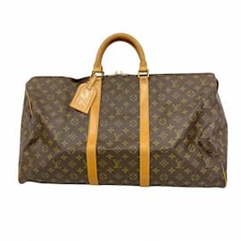 Louis Vuitton-Louis Vuitton Monogram Keepall 55 Boston Bag-Brown