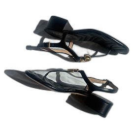 Gucci Marmont Leder Gladiatorsandalen Schwarz