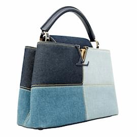 Louis Vuitton-Louis Vuitton Monogram Denim Patchwork Capucines BB Handbag-Blue