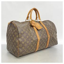 Louis Vuitton-Louis Vuitton Monogram Keepall 50 Boston Bag-Brown