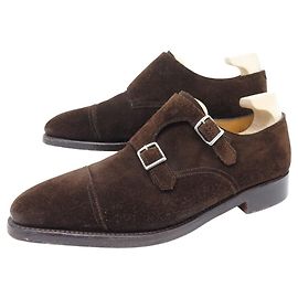 JOHN LOBB WILLIAM SHOES 9.5E 43.5 BROWN SUEDE + SHOE TREES Brown