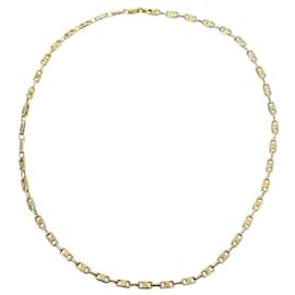 Céline-VINTAGE CELINE TRIOMPHE SAUTOIR 100CM COFFEE BEAN GOLD CHAIN NECKLACE-Golden