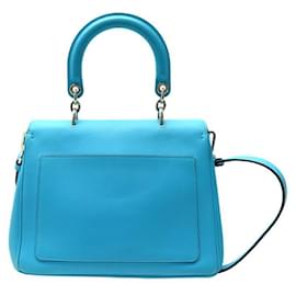 Christian Dior-CHRISTIAN DIOR BE DIOR MM SHOULDER BAG SMOOTH TURQUOISE LEATHER-Turquoise