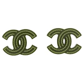 Chanel-NINE CHANEL EARRINGS 2003 CC LOGO IN RED RESIN BOX-Red