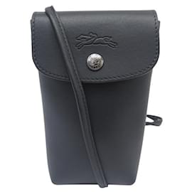 Longchamp-NEW LONGCHAMP PHONE CASE CORDON LE PLIAGE XTRA SHOULDER STRAP PHONE CASE-Black