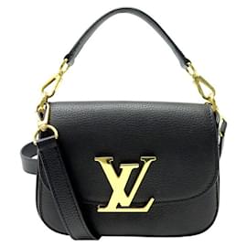 Louis Vuitton-LOUIS VUITTON NEO VIVIENNE M54057 BLACK GRAINED LEATHER HANDBAG WITH SHOULDER STRAP-Black