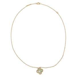 Van Cleef & Arpels-NINE VAN CLEEF & ARPELS VINTAGE ALHAMBRA GREEN MOTHER-OF-PEARL 18K ROSE GOLD ED LIM-Golden