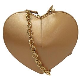 Alaïa NUOVO BORSO ALAIA CUORE AA1P003C0Y75 PELLE D'ORO TRACOLLA BORSA D'oro