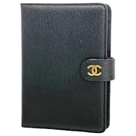 Chanel-Chanel Black Leather Notebook Cover-Black