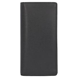 Louis Vuitton-Louis Vuitton Portefeuille Brazza Taiga Long Wallet-Black
