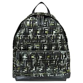 Fendi-Fendi Camouflage STAMPA CAMOUFF ZUCCA Backpack-Black,Multiple colors