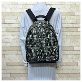 Fendi-Fendi Camouflage STAMPA CAMOUFF ZUCCA Backpack-Black,Multiple colors