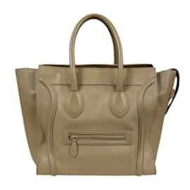 Céline-Celine Luggage Mini Shopper Handbag-Beige