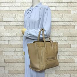 Céline-Celine Luggage Mini Shopper Handbag-Beige