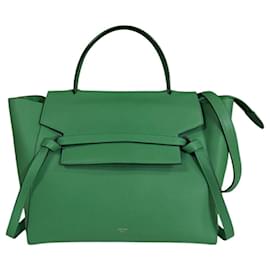 Céline-Celine Belt Bag Mini Shoulder Leather Green-Green