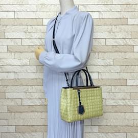 Fendi-Fendi Petit Two Jours Shoulder Bag-Green,Navy blue