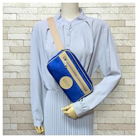 Gucci-Bolsa de corpo Gucci Off the Grit-Azul,Bege