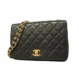 Chanel-Chanel Black Lambskin Shoulder Bag-Black