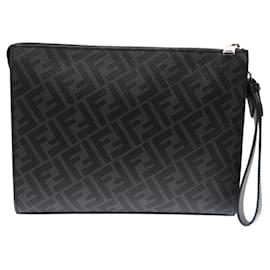 Fendi-Fendi Diagonal Men's Clutch Bag-Black,Yellow