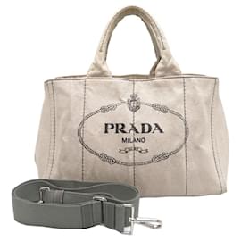 Prada-Prada Canapa Tote Women's Handbag-Beige