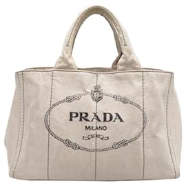 Prada-Prada Canapa Tote Women's Handbag-Beige