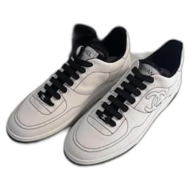 Chanel-Sneakers Cotton White & Black-White