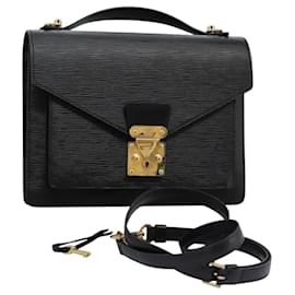Louis Vuitton-LOUIS VUITTON Epi Monceau 28 Hand Bag Black M52122 LV Auth ep7945-Black