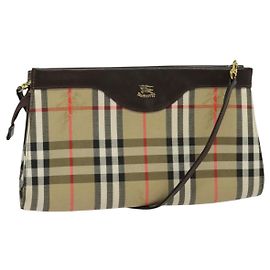 Autre Marque Borsa a spalla Burberrys Nova Check in tela beige oro Auth BA777 Beige D'oro