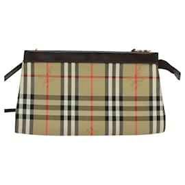 Autre Marque-Burberrys Nova Check Shoulder Bag Canvas Beige Gold Auth BA777-Beige,Golden