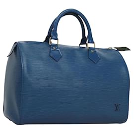 Louis Vuitton-LOUIS VUITTON Epi Speedy 30 Hand Bag Toledo Blue M43005 LV Auth BD717-Blue