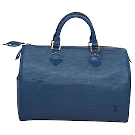 Louis Vuitton-LOUIS VUITTON Epi Speedy 30 Hand Bag Toledo Blue M43005 LV Auth BD717-Blue