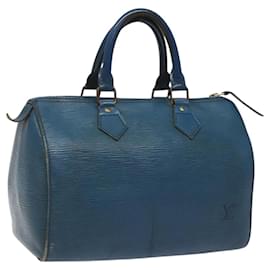 Louis Vuitton-LOUIS VUITTON Epi Speedy 25 Hand Bag Toledo Blue M43015 LV Auth BD1031-Blue