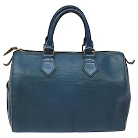 Louis Vuitton-LOUIS VUITTON Epi Speedy 25 Hand Bag Toledo Blue M43015 LV Auth BD1031-Blue