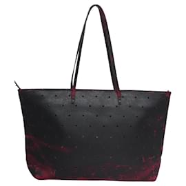 Fendi-FENDI Tote Bag Leather Black Auth ep8124-Black