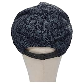 Chanel-CHANEL Cap Tweed Blue Auth bs23546-Blue