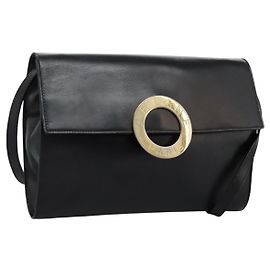 Céline Borsa a spalla in pelle nera e oro CELINE Circle Auth BD909 Nero D'oro