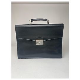 Pasta de couro vintage Prada preta Preto