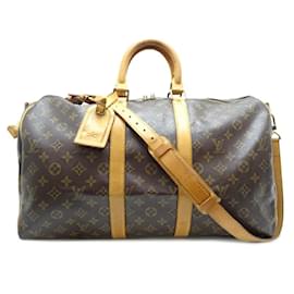 Louis Vuitton-Louis Vuitton Keepall Bandouliere 45 Boston Bag-Brown