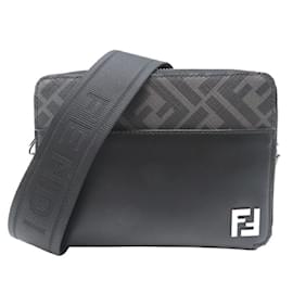 Fendi-Fendi Square FF Camera Case Organizer Shoulder Bag-Black