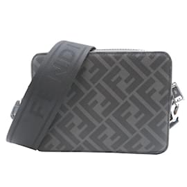 Fendi-Fendi Square FF Camera Case Organizer Shoulder Bag-Black