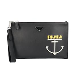 Prada-Prada Saffiano Clutch Bag-Black