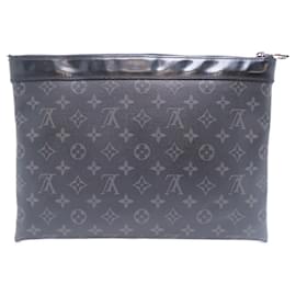 Louis Vuitton-Louis Vuitton Pochette Discovery Men's Clutch Bag-Black,Monogram