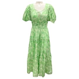 Autre Marque-Derek Lam 10 Crosby Green Philippa Puff Sleeve Maxi Dress-Green