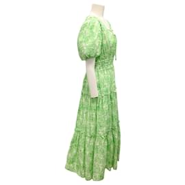 Autre Marque-Derek Lam 10 Crosby Green Philippa Puff Sleeve Maxi Dress-Green
