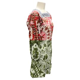Autre Marque-Chufy Red Multi Printed Tie-Back Cotton Mini Dress-Red