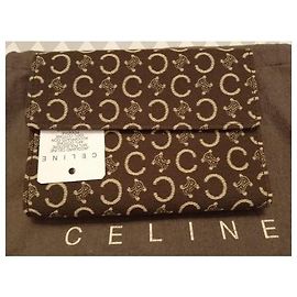 Céline Monogramm Canvas Geldbörse Schokolade Schokolade