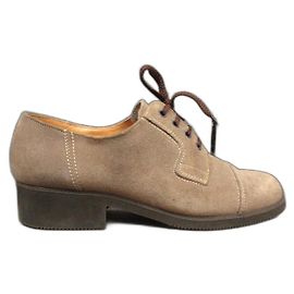 Autre Marque Derbies en daim beige Taille 43 Beige