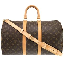 Louis Vuitton-Louis Vuitton Keepall Bandouliere 45 Monogram Boston Bag-Brown